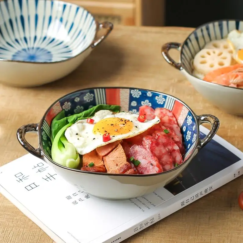 High Quali Cerc Double-Eared Soup Bowl with Handle for Home Use New ular Noodle Bowl Large Size Porcelain Diware
High Quali Cerc Double-Eared Soup Bowl with Handle for Home Use New ular Noodle Bowl Large Size Porcelain Diware