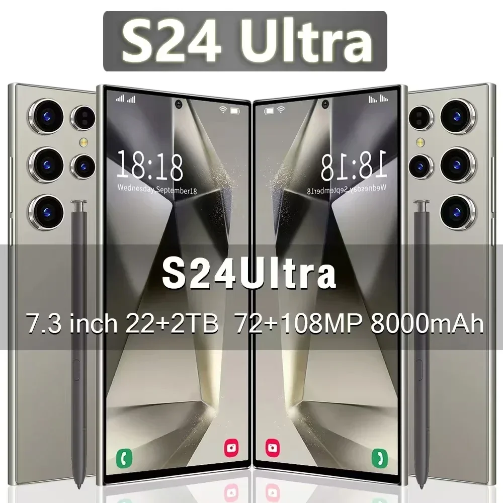 2025 New Global Version S24 Ultra 5G Smart Original Phone 7.3 Inch HD Screen 8000mAh 108MP Camera Android Dual SIM Unlock Phone
2025 New Global Version S24 Ultra 5G Smart Original Phone 7.3 Inch HD Screen 8000mAh 108MP Camera Android Dual SIM Unlock Phone