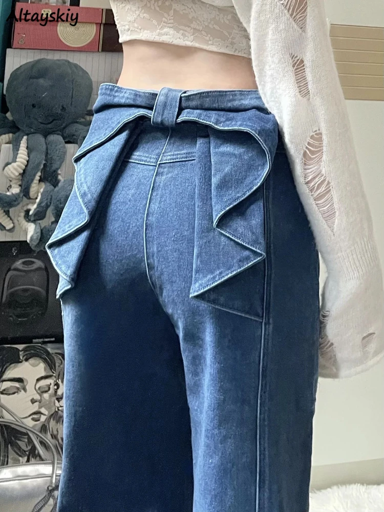 High Waist Jeans Women 3D Bow Designed Fashion Streetwear Slender Mopping Wide Leg Straight Korean Stylish All-match Casual Chic
High Waist Jeans Women 3D Bow Designed Fashion Streetwear Slender Mopping Wide Leg Straight Korean Stylish All-match Casual Chic
