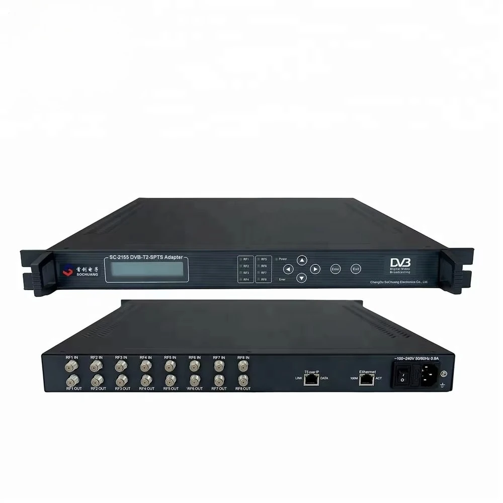 SC-2155 for FTA Tuner 8 Carriers IP Output Modulator DVB-T/T2 8 Tuner for Radio & TV Broadcasting Equipment
SC-2155 for FTA Tuner 8 Carriers IP Output Modulator DVB-T/T2 8 Tuner for Radio & TV Broadcasting Equipment