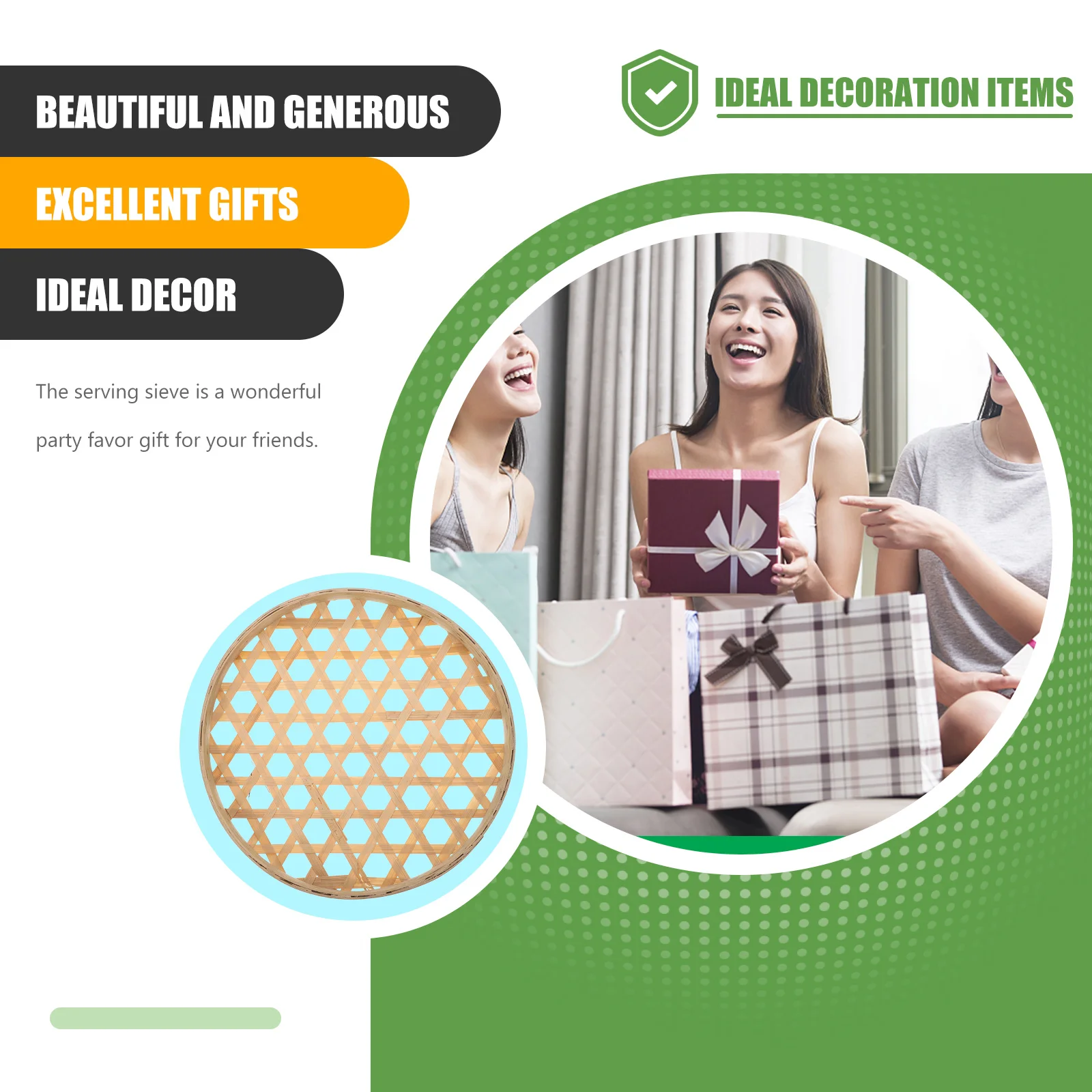 Bamboo Woven Low Basket Hamper Fine Mesh Strainer Fruit Sieve Storage Multipurpose Home Material Creative Design 
Bamboo Woven Low Basket Hamper Fine Mesh Strainer Fruit Sieve Storage Multipurpose Home Material Creative Design