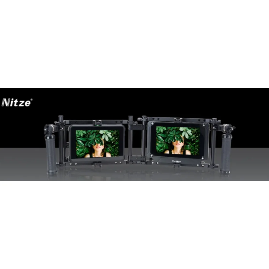 NITZE DIRECTOR’S MONITOR Cage with ARRI Rosette Handle Grips for TWO recorders - JSQ-002TS
NITZE DIRECTOR’S MONITOR Cage with ARRI Rosette Handle Grips for TWO recorders - JSQ-002TS