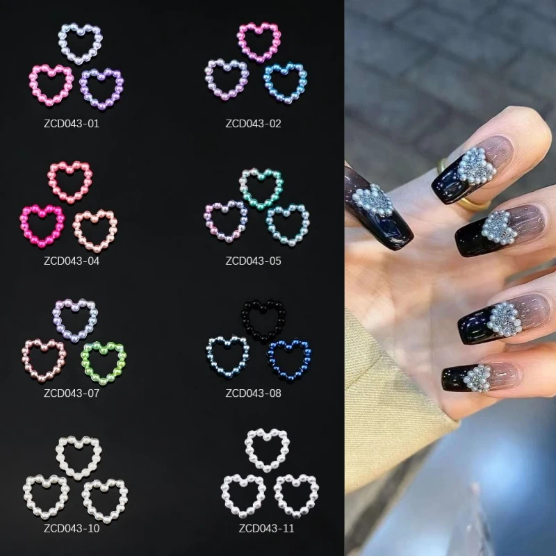 100Pcs/Bag Hollow Heart Pearl Nail Art Charms 10x11mm White Rhinestones Pearl DIY Nail Art Decorations Colorful Gems Jewelry #11
100Pcs/Bag Hollow Heart Pearl Nail Art Charms 10x11mm White Rhinestones Pearl DIY Nail Art Decorations Colorful Gems Jewelry #11