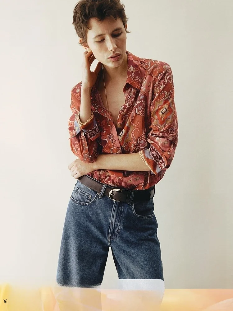 H&M Summer New Women's Cotton Print Shirt Casual Fit Long Sleeve Button up Fashionable Comfortable Breathable Ladies' Blouse
H&M Summer New Women's Cotton Print Shirt Casual Fit Long Sleeve Button up Fashionable Comfortable Breathable Ladies' Blouse
