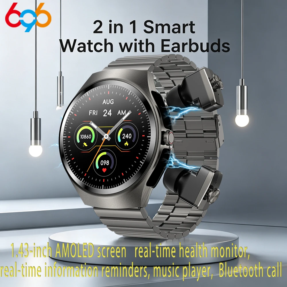 New Smartwatch With Built-in Headphones 1.43-inch AMOLED HD Screen Heart Rate Health Monitor Men's Watch Women Sports Mode Music
New Smartwatch With Built-in Headphones 1.43-inch AMOLED HD Screen Heart Rate Health Monitor Men's Watch Women Sports Mode Music