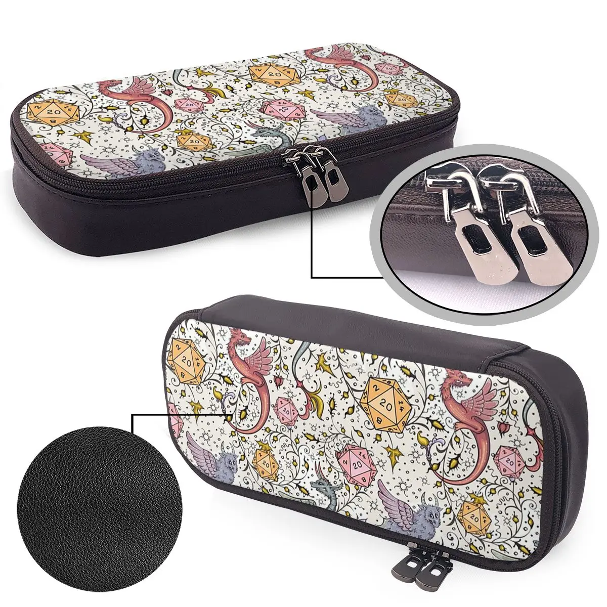 Medieval Dragon And D20 Dice Dnd Pattern Leather Pencil Case for Boy Girl Gifts Pen Box Pencil Bag Stationery Supplies
Medieval Dragon And D20 Dice Dnd Pattern Leather Pencil Case for Boy Girl Gifts Pen Box Pencil Bag Stationery Supplies