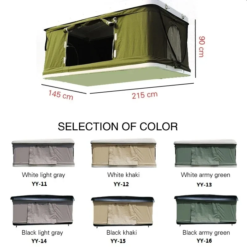 Outdoor Off-Road Folding -4 Person Car Camping Trailer Aluminum 4x4 Hard Roof Tent with Panels
Outdoor Off-Road Folding -4 Person Car Camping Trailer Aluminum 4x4 Hard Roof Tent with Panels