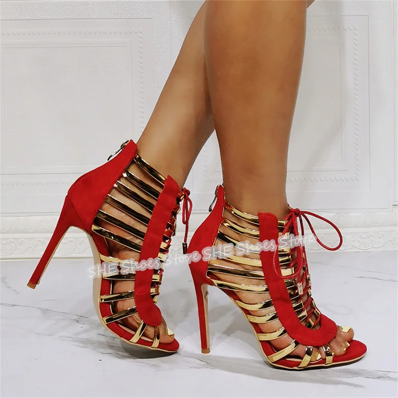 Fashion Mixed Color Narrow Band Women Gladiator Shoes Peep Toe High Heel Cross-Tied Sandals Lady Hollow-Out Summer Cool Boots
Fashion Mixed Color Narrow Band Women Gladiator Shoes Peep Toe High Heel Cross-Tied Sandals Lady Hollow-Out Summer Cool Boots