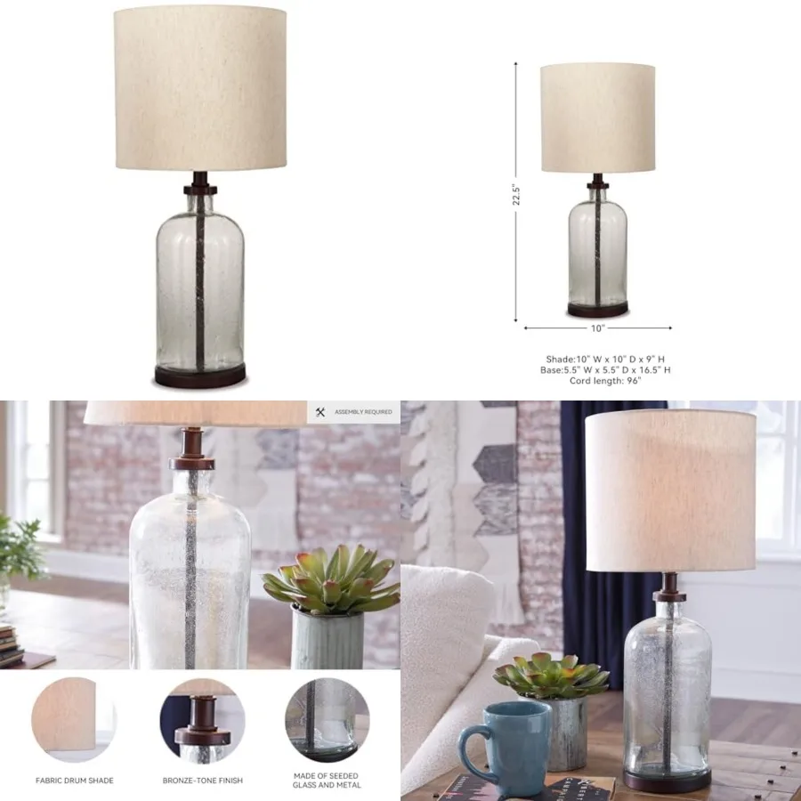 Bandile Modern Farmhouse 22.5" Seeded Glass Table Lamp, Bronze
Bandile Modern Farmhouse 22.5" Seeded Glass Table Lamp, Bronze