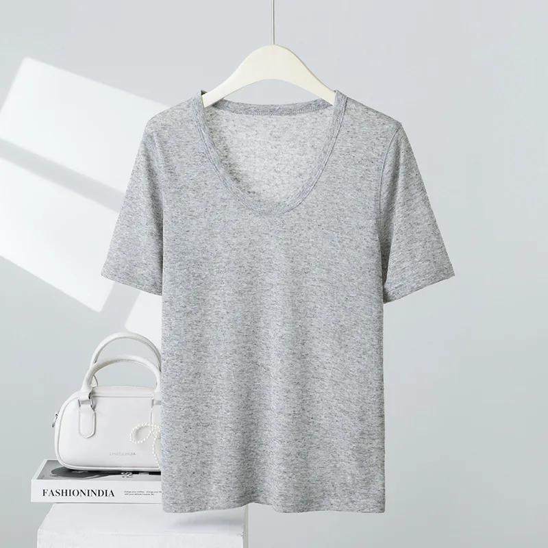 Women's Light Weight Short Sleeve T Shirt Ramie V Neck Tops Summer Tees
Women's Light Weight Short Sleeve T Shirt Ramie V Neck Tops Summer Tees