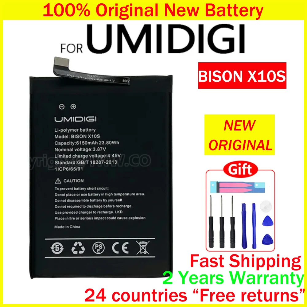 Новый 100% оригинальный аккумулятор 6150 мАч для UMI Umidigi BISON X10S X10G / Bison 2 Bison2 батареи большой емкости с бесплатными инструментами
Новый 100% оригинальный аккумулятор 6150 мАч для UMI Umidigi BISON X10S X10G / Bison 2 Bison2 батареи большой емкости с бесплатными инструментами