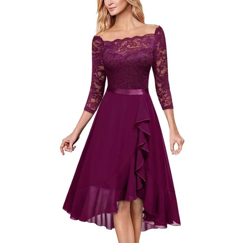 CD-1801#European and American Spring Evening Dress Bridesmaid Dress One Shoulder Lace Splice Chiffon Dress Supplier Wholesale
CD-1801#European and American Spring Evening Dress Bridesmaid Dress One Shoulder Lace Splice Chiffon Dress Supplier Wholesale