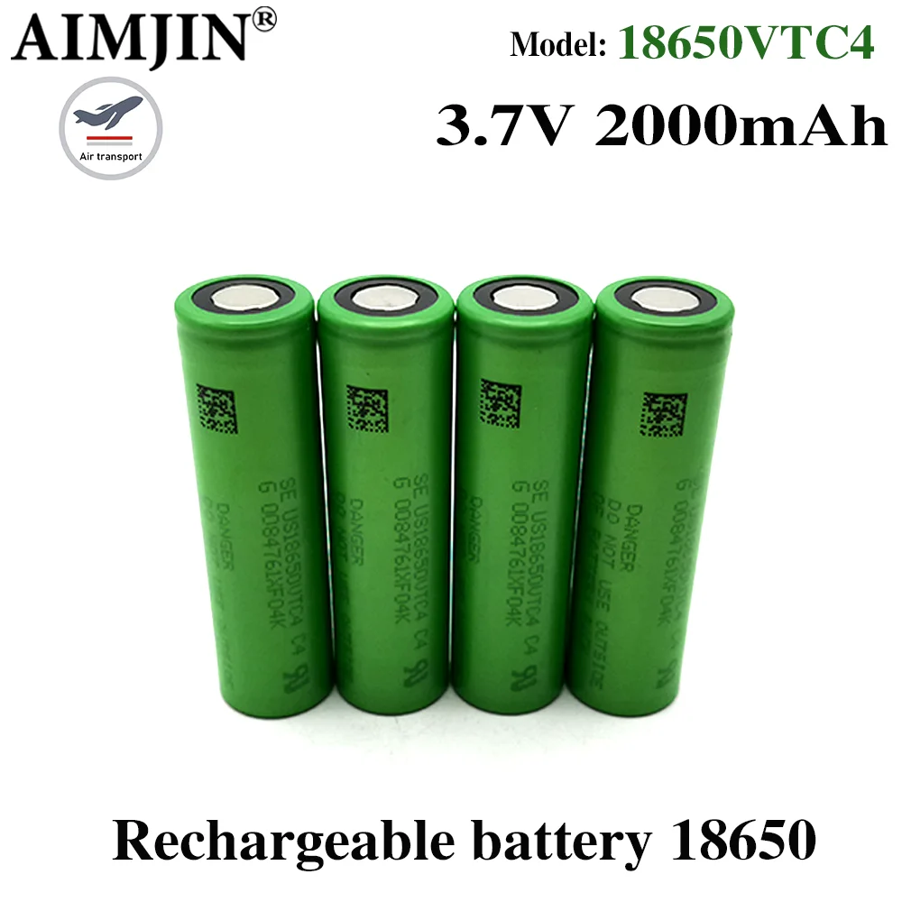 18650VTC4 3.7V 2000mAh Rechargeable Lithium Battery ,for Electronic Cigarettes, Electrical Tools Batteries etc
18650VTC4 3.7V 2000mAh Rechargeable Lithium Battery ,for Electronic Cigarettes, Electrical Tools Batteries etc