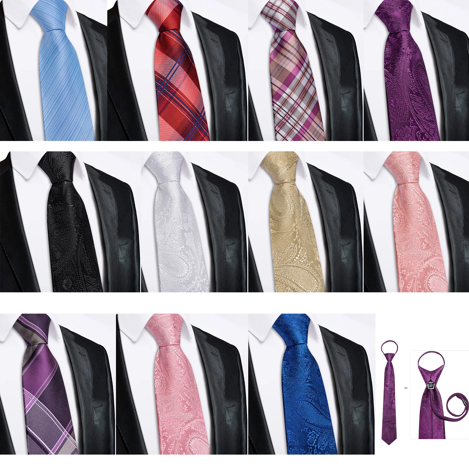 3.15inch Zipper Tie Set,Paisley Knot-free, For Formal Business, Easy To Pull, Lazy Groom Wedding, Purple Red Checks
3.15inch Zipper Tie Set,Paisley Knot-free, For Formal Business, Easy To Pull, Lazy Groom Wedding, Purple Red Checks
