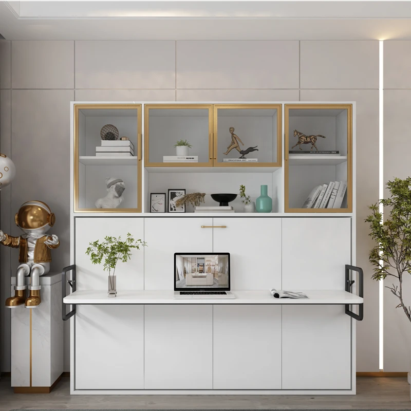 Rollover electric invisible bed Small apartment folding desk hardware space saving bookcase integrated light luxury bed 
Rollover electric invisible bed Small apartment folding desk hardware space saving bookcase integrated light luxury bed
