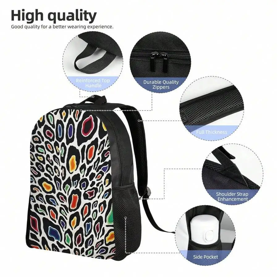 Stylish Multicolor Leopard Print Backpack Durable Lightweight For Travel Casual Use
Stylish Multicolor Leopard Print Backpack Durable Lightweight For Travel Casual Use