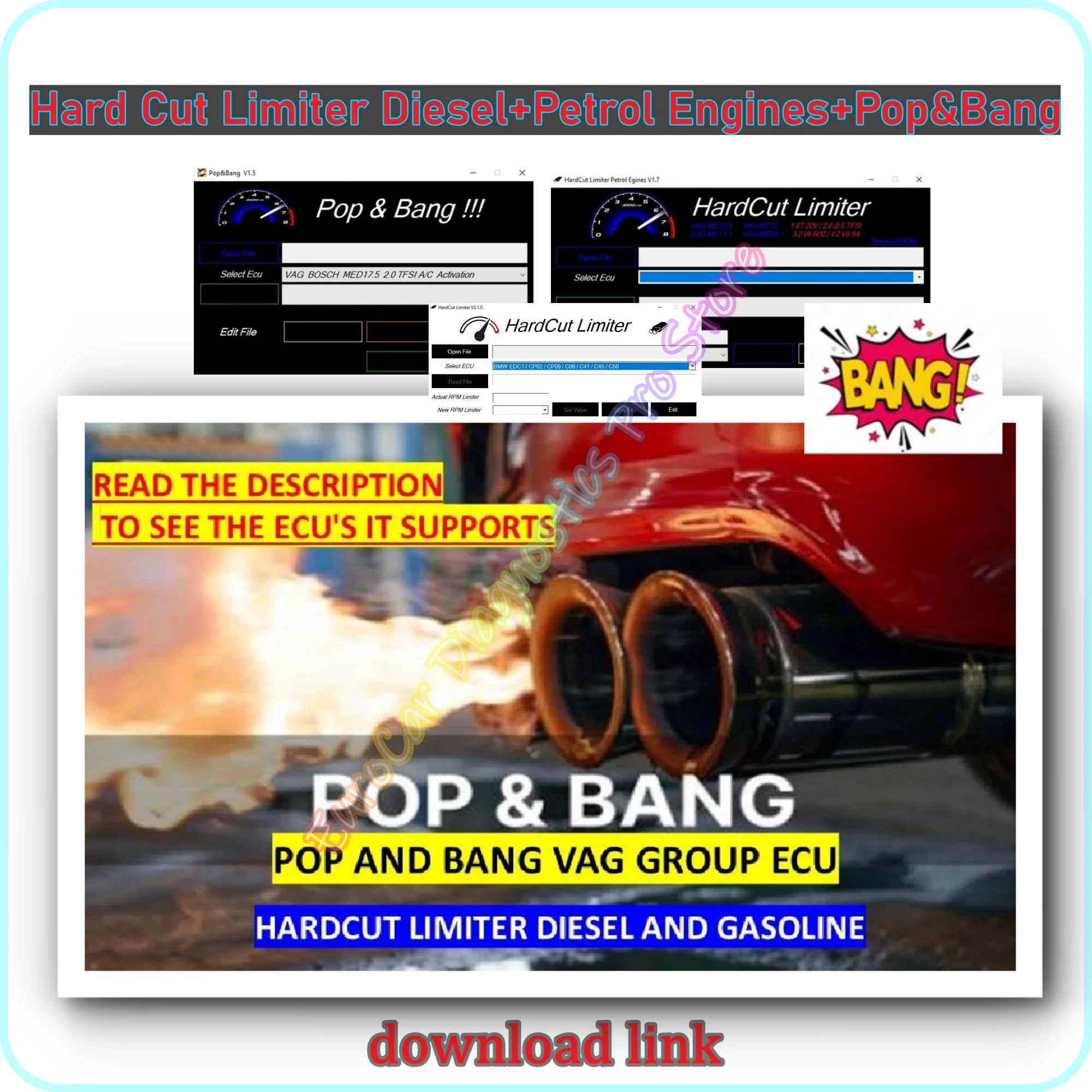 HardCut Limiter Diesel + Petrol Engines + Pop & Bang + HARDCUT LIMITER They work perfectly with WINDOWS 7/8/10/11
HardCut Limiter Diesel + Petrol Engines + Pop & Bang + HARDCUT LIMITER They work perfectly with WINDOWS 7/8/10/11