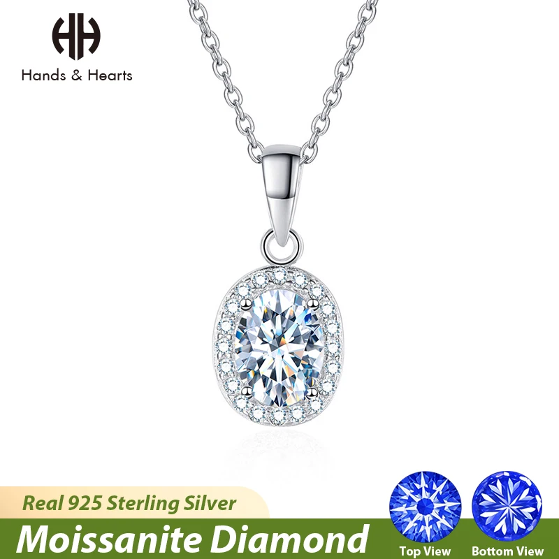 H & H Oval Moissanite Diamond Halo Necklace for Woman Plated 18k White Gold Wedding 925 Silver Chain Real Certified Fine Jewely
H & H Oval Moissanite Diamond Halo Necklace for Woman Plated 18k White Gold Wedding 925 Silver Chain Real Certified Fine Jewely
