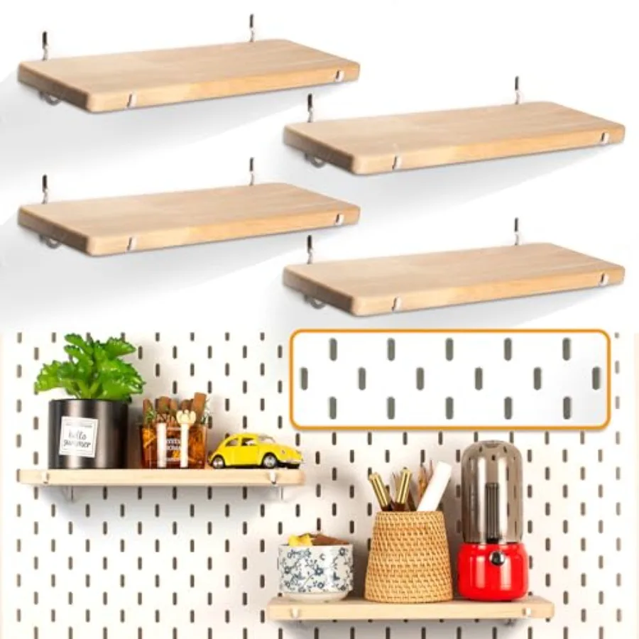 Pack Pegboard Shelves Solid Wood Peg Board Shelf with Hooks Compatible with IKEA Skadis Pegboard Organizer Accessories for Home
Pack Pegboard Shelves Solid Wood Peg Board Shelf with Hooks Compatible with IKEA Skadis Pegboard Organizer Accessories for Home