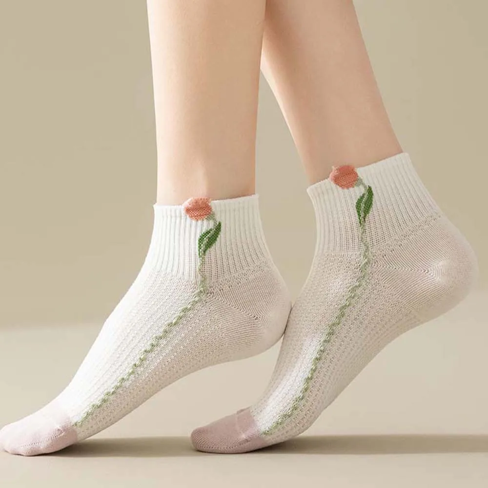 Cute Cotton Women Flower Short Socks Purple White Tulips Elastic Flower Ankle Socks Anti Slip Flower Boat Socks Calcetines Mujer
Cute Cotton Women Flower Short Socks Purple White Tulips Elastic Flower Ankle Socks Anti Slip Flower Boat Socks Calcetines Mujer