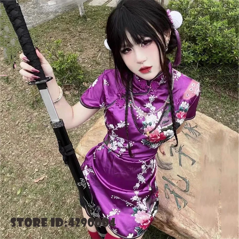 Sexy Gothic Y2K Qipao Lolita Dress Anime Cosplay Costumes Chinese Girls Cheongsam Print Flower Alloween Costumes Big Size 6XL
Sexy Gothic Y2K Qipao Lolita Dress Anime Cosplay Costumes Chinese Girls Cheongsam Print Flower Alloween Costumes Big Size 6XL
