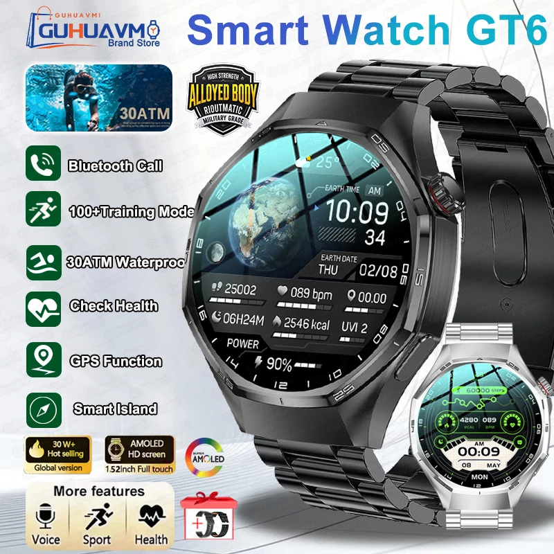GUHUAVMI Series 6 Pro GPS Smart Watch Men 360*360 AMOLED Screen Heart Rate Bluetooth Call Sports IP68 Waterproof Men Smartwatch
GUHUAVMI Series 6 Pro GPS Smart Watch Men 360*360 AMOLED Screen Heart Rate Bluetooth Call Sports IP68 Waterproof Men Smartwatch