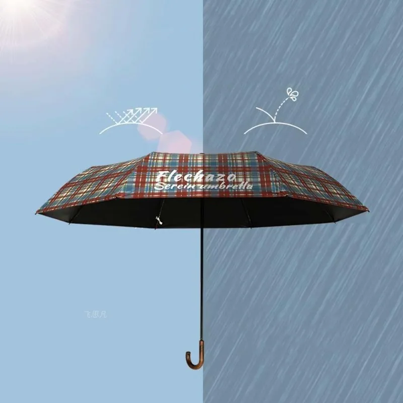 Retro Plaid Umbrella Women's Portable Sunshade UV Protection Handheld Folding Sunny Rain Dual-Purpose Umbrella with Storage Bag
Retro Plaid Umbrella Women's Portable Sunshade UV Protection Handheld Folding Sunny Rain Dual-Purpose Umbrella with Storage Bag
