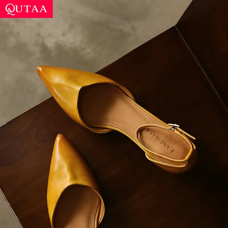 QUTAA 2026 News Fashion Women Pumps Shoes Mid Heels Pointed Toe Cow Leather Sexy Spring Ankle strap Office Shoes Dress 34-42
QUTAA 2026 News Fashion Women Pumps Shoes Mid Heels Pointed Toe Cow Leather Sexy Spring Ankle strap Office Shoes Dress 34-42
