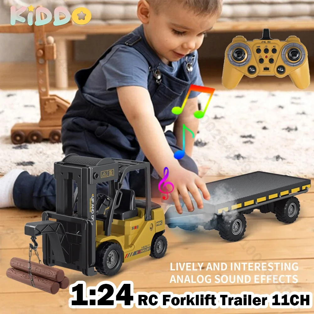 1:24 RC Forklift Trailer 11CH Light Music Spray Remote Control Forklift 2.4G Heavy Crane Model Loader Engineer Vehicle Truck
1:24 RC Forklift Trailer 11CH Light Music Spray Remote Control Forklift 2.4G Heavy Crane Model Loader Engineer Vehicle Truck