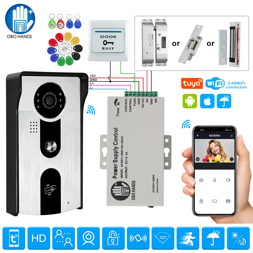 NEW WiFi Tuya Video Intercom System RFID Access Control Kit Waterproof Outdoor Camera Door Bell Electric Electromagnetic Locks
NEW WiFi Tuya Video Intercom System RFID Access Control Kit Waterproof Outdoor Camera Door Bell Electric Electromagnetic Locks