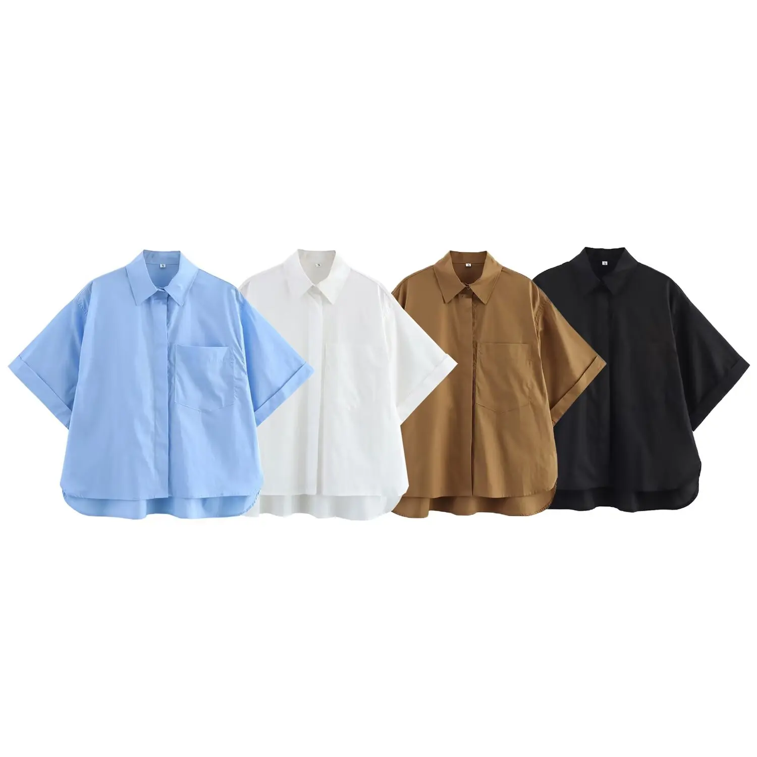 2025 new women's European and American style fashion versatile pocket decoration poplin short-sleeved shirt
2025 new women's European and American style fashion versatile pocket decoration poplin short-sleeved shirt