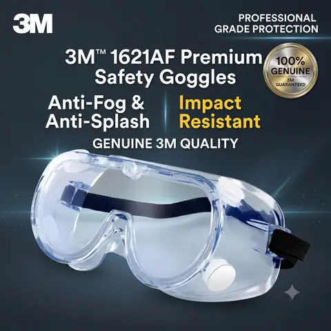 Chemical Goggles 3M 1621AF Anti-Fog Splash Safety Impact Resistant Dustproof Lab Industrial Eyewear UV Protection Over Glasses