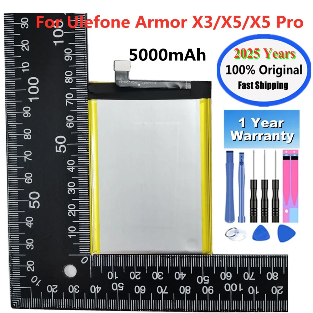 2025 Years New 5000mAh Original Battery For Ulefone Armor X5 Pro X3 X 5 Phone Battery Bateria In Stock Fast Shipping + Tools
2025 Years New 5000mAh Original Battery For Ulefone Armor X5 Pro X3 X 5 Phone Battery Bateria In Stock Fast Shipping + Tools
