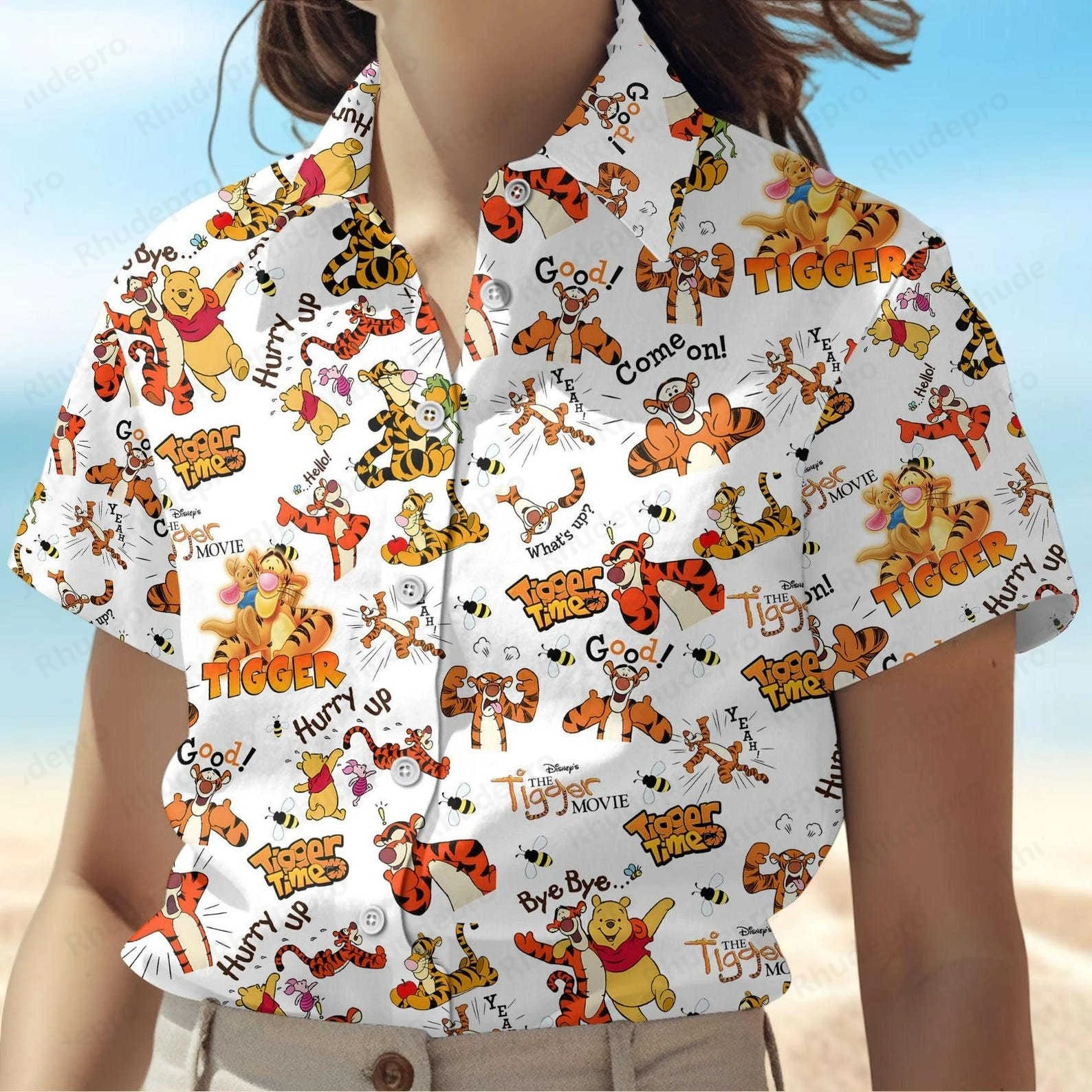 Disney Winnie the Pooh Tigger Women's Shirt Casual Short Sleeve Hawaiian Shirt Tops Cartoon Summer Fashion Holiday Beach Shirt
Disney Winnie the Pooh Tigger Women's Shirt Casual Short Sleeve Hawaiian Shirt Tops Cartoon Summer Fashion Holiday Beach Shirt