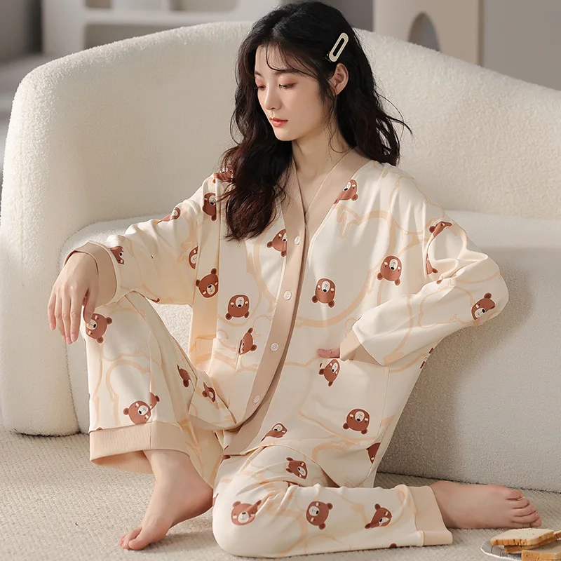 Pajamas Sets Women's Cute Sleepwear Long Sleeve Student Home Cloth Cartoon Animal Spring Autumn Loungwear Girls Kawaii Sleep
Pajamas Sets Women's Cute Sleepwear Long Sleeve Student Home Cloth Cartoon Animal Spring Autumn Loungwear Girls Kawaii Sleep