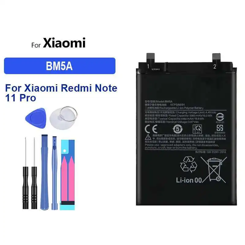 For Xiaomi Redmi Note 11 Pro 11Pro Mobile Phone Battery BM5A Long-Lasting 5160Mah
For Xiaomi Redmi Note 11 Pro 11Pro Mobile Phone Battery BM5A Long-Lasting 5160Mah