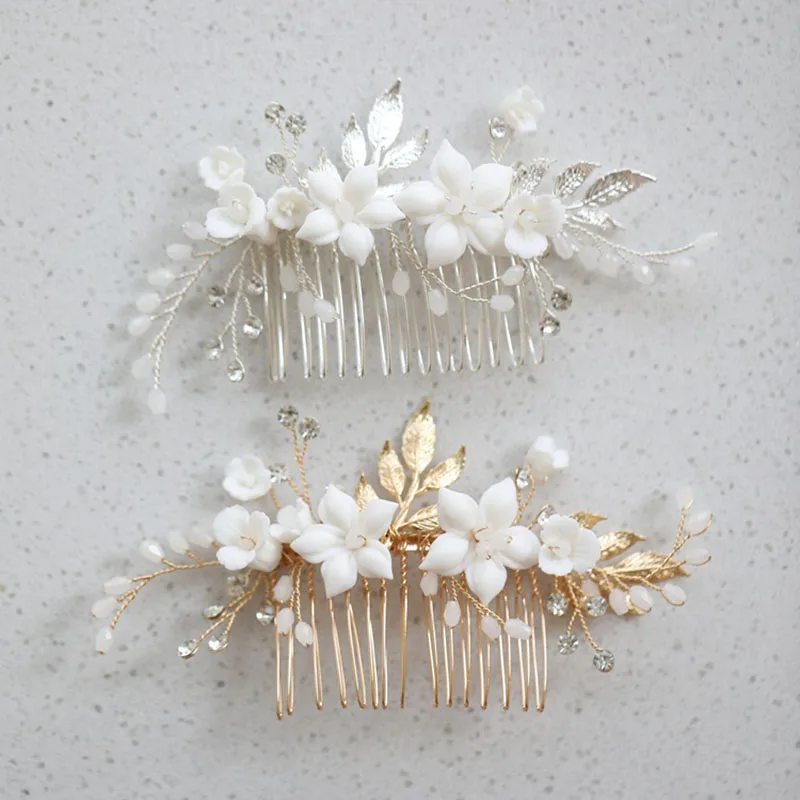 SLBRIDAL Handmade Ceramic Flower Pearls Bridal Hair Comb Hair Pins Earrings Set Wedding Hair Accessories Women Hair Jewelry
SLBRIDAL Handmade Ceramic Flower Pearls Bridal Hair Comb Hair Pins Earrings Set Wedding Hair Accessories Women Hair Jewelry
