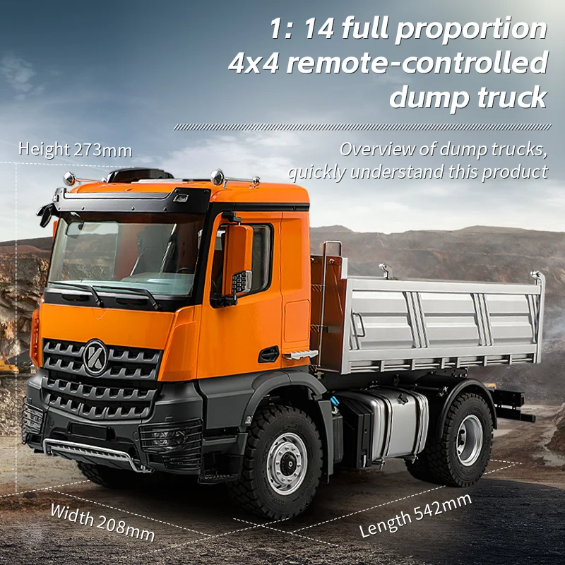 4x4 RTR Kabolite 5701 RC Dump Truck 1/14 Scale 2.4G Remote Control Dumper Tipper 2-speed Transmission Car Model Light Sound Set
4x4 RTR Kabolite 5701 RC Dump Truck 1/14 Scale 2.4G Remote Control Dumper Tipper 2-speed Transmission Car Model Light Sound Set
