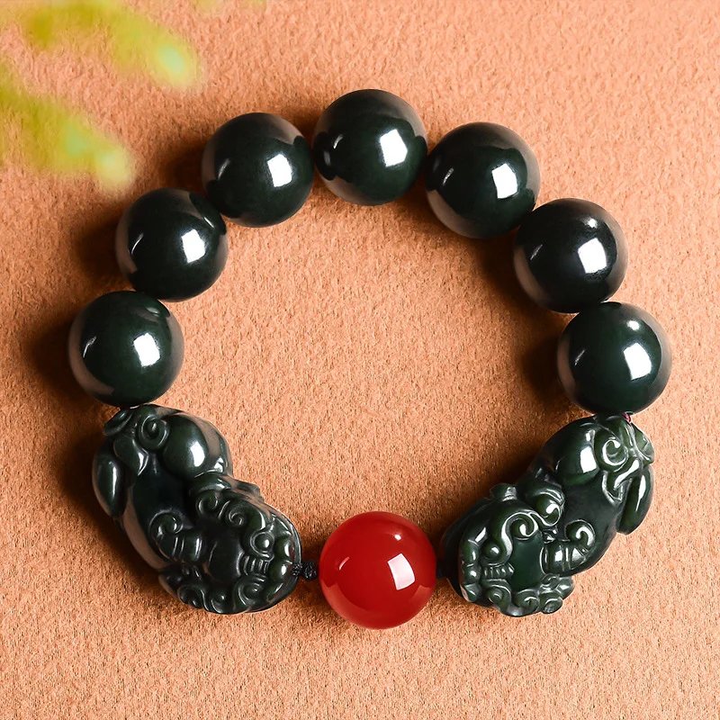 Authentic Natural Hotan Jade Sapphire Double Pixiu Hand String Buddha Beads Bracelet High-End Atmosphere Unisex Jewelry
Authentic Natural Hotan Jade Sapphire Double Pixiu Hand String Buddha Beads Bracelet High-End Atmosphere Unisex Jewelry