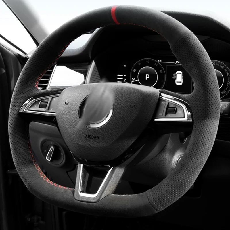 100% Fit For Skoda Citigo Roomster Fabia Octavia Superb Karoq Rapid Hand-stitched wear-resisting suede car steering wheel cover
100% Fit For Skoda Citigo Roomster Fabia Octavia Superb Karoq Rapid Hand-stitched wear-resisting suede car steering wheel cover