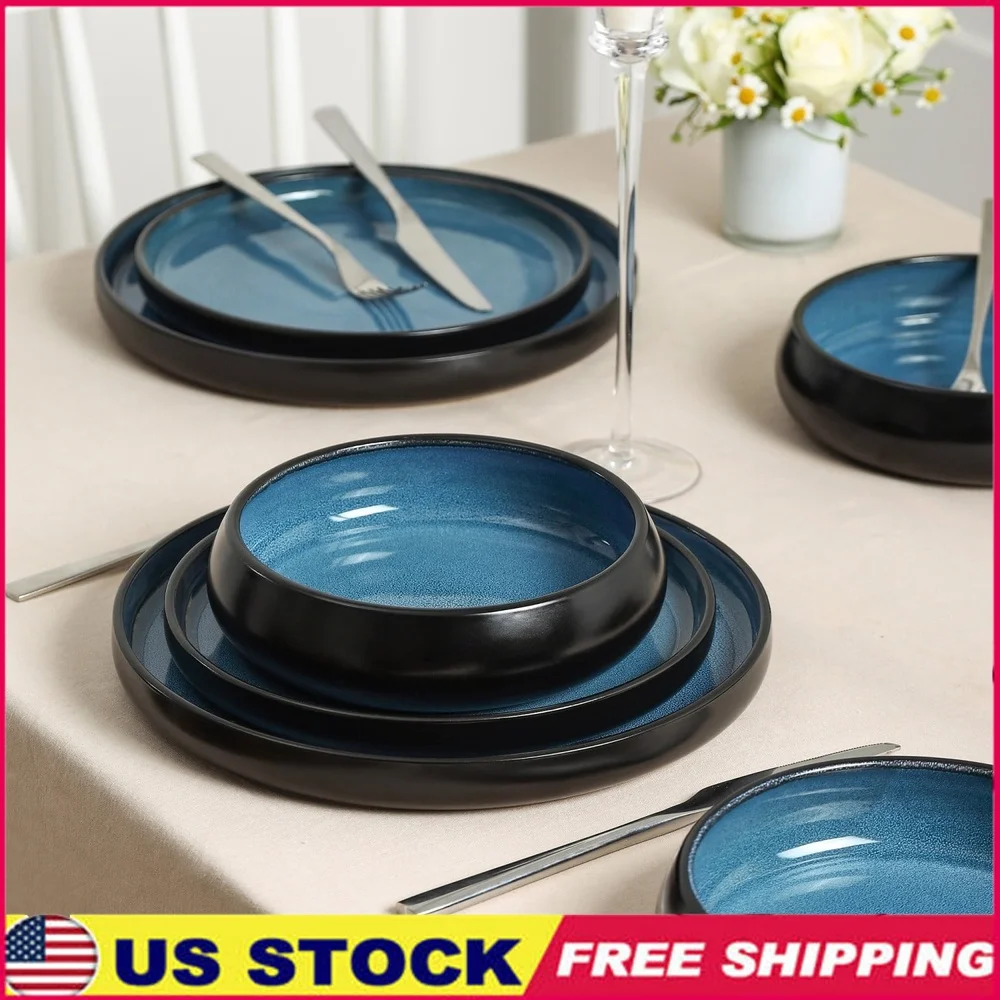 Modern Stoneware Dinnerware Set 12-Piece Service 4 Microwavable Dishwasher Safe Plates Bowls Dining Collection
Modern Stoneware Dinnerware Set 12-Piece Service 4 Microwavable Dishwasher Safe Plates Bowls Dining Collection