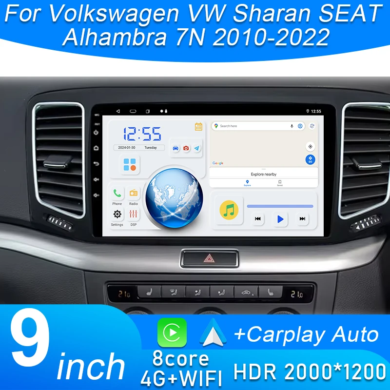 Car Radio Stereo For Volkswagen VW Sharan SEAT Alhambra 7N 2010-2022 Android Auto Multimedia Player GPS Carplay 4G BT Wifi Video
Car Radio Stereo For Volkswagen VW Sharan SEAT Alhambra 7N 2010-2022 Android Auto Multimedia Player GPS Carplay 4G BT Wifi Video