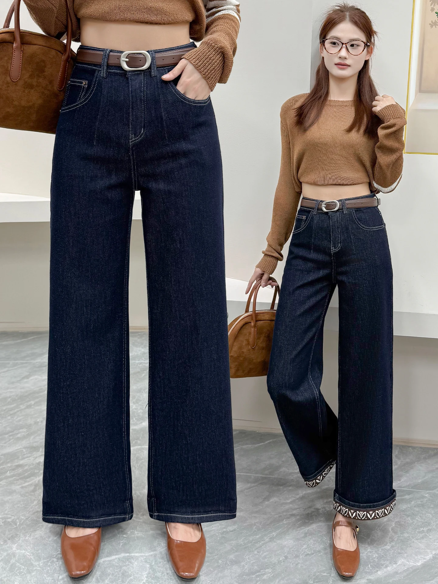 Embroidered Slim Wide Leg Denim Jeans Women's Spring Autumn Winter New Style High Waist Casual Straight Leg Pants
Embroidered Slim Wide Leg Denim Jeans Women's Spring Autumn Winter New Style High Waist Casual Straight Leg Pants