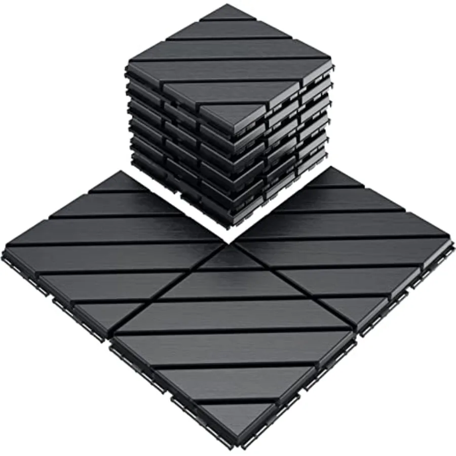 Pack Interlocking Deck Tiles, 12"x12" Patio Pavers, Heavy Duty Plastic Outdoor Flooring with Drainage, Waterproof Non-Slip Snap
Pack Interlocking Deck Tiles, 12"x12" Patio Pavers, Heavy Duty Plastic Outdoor Flooring with Drainage, Waterproof Non-Slip Snap