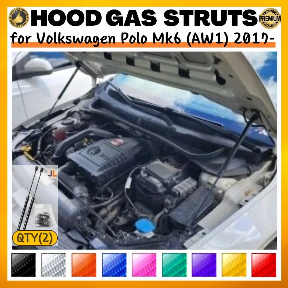Qty(2) Hood Struts for Volkswagen Polo Mk6 (AW1) 2017-present Front Bonnet Modify Gas Springs Shock Absorbers Lift Supports
Qty(2) Hood Struts for Volkswagen Polo Mk6 (AW1) 2017-present Front Bonnet Modify Gas Springs Shock Absorbers Lift Supports