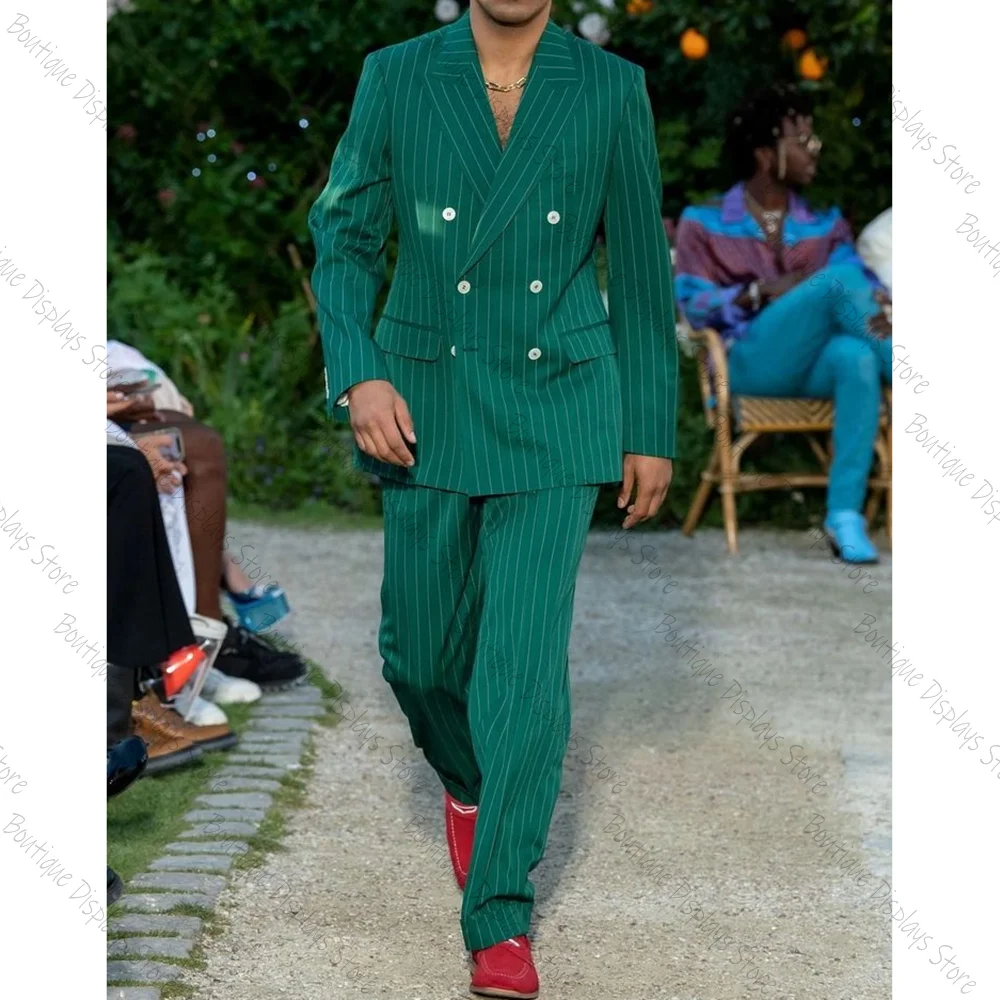 High End Green Stripe Men Suit Two Pieces(Jacket+Pants) Lapel Outfits Chic Casual Party Prom Wedding Set
High End Green Stripe Men Suit Two Pieces(Jacket+Pants) Lapel Outfits Chic Casual Party Prom Wedding Set