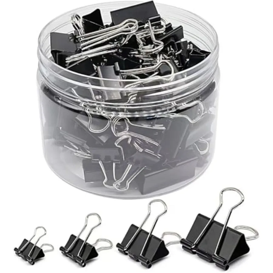 Binder Clips Paper Clamps Assorted Sizes 60 Count Black,Large, Medium, Small and Micro, 4Sizes in One Pack, Meet Your Different
Binder Clips Paper Clamps Assorted Sizes 60 Count Black,Large, Medium, Small and Micro, 4Sizes in One Pack, Meet Your Different