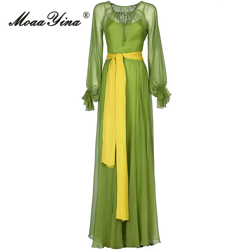 MoaaYina Spring Fashion Runway Green Vintage Party Dress Women Lantern Sleeve Hit Color Frenulum Gathered Waist Slim Long Dress
MoaaYina Spring Fashion Runway Green Vintage Party Dress Women Lantern Sleeve Hit Color Frenulum Gathered Waist Slim Long Dress