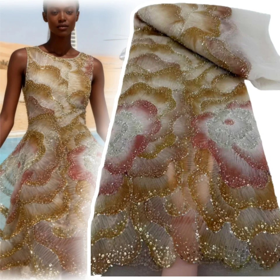 Французская кружевная ткань ручной работы с блестками и бисером, 2026, высококачественная нигерийская тюлевая кружевная ткань для шитья свадебного платья, 5 ярдов 1914
Французская кружевная ткань ручной работы с блестками и бисером, 2026, высококачественная нигерийская тюлевая кружевная ткань для шитья свадебного платья, 5 ярдов 1914