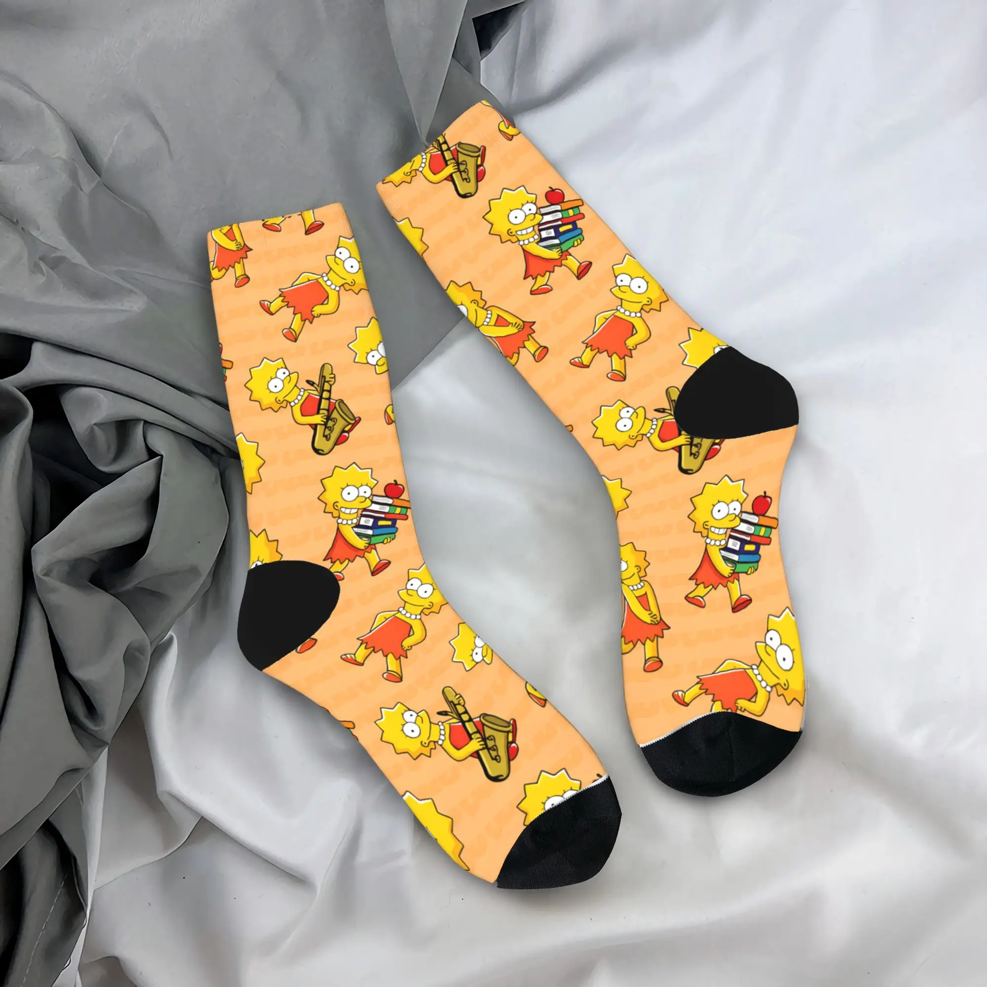 Носки S-Simpsons Lisa с книгами и яблочными принтами, индивидуальные носки в стиле Харадзюку, осенние нескользящие носки, мужские носки для активного отдыха, средней мягкости
Носки S-Simpsons Lisa с книгами и яблочными принтами, индивидуальные носки в стиле Харадзюку, осенние нескользящие носки, мужские носки для активного отдыха, средней мягкости